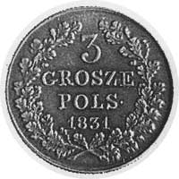 3 grosze (trojak) 1831, Warszawa, j.w., Plage 282, bardzo rzadka w tym stanie zachowania