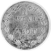 3/4 rubla= 5 złotych 1839, Warszawa, j.w., Plage