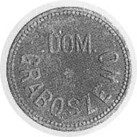moneta zastępcza Dominium Graboszewo, Aw: Napis, Rw: Nominał 1 (cynk)