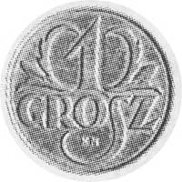 1 grosz 1923, brąz, Aw: Jak moneta obiegowa, Rw: Na rysunku monety obiegowej litery K.N., odwrotka..