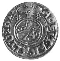 grosz 1618, Koszalin, Aw: Gryf, poniżej cyfra 3, w otoku napis, Rw: Jabłko i wotoku napis, Kop.III..
