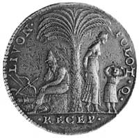 medal b.d. wybity z okazji odzyskania przez Stefana Batorego Inflant i Połockaw 1582 r., Aw: Popie..