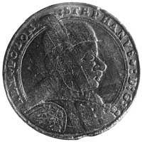medal warcabowy Stefana Batorego 1576-1586, Aw: Popiersie króla i wokół napis:STEPHANVS D G REX PO..