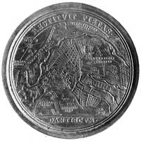 medal sygnowany V. (Vestner) wybity z okazji poddania się Gdańska AugustowiIII w 1734 r. (Gdańsk o..