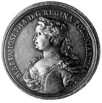 medal sygnowany H.F. Wermuth b.d., wybity na cześć pary królewskiej, Aw:Popiersie Augusta III w zb..