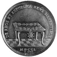 medal sygnowany Wermuth, wybity w 1750 r. z okazji święta Orderu Orła Białego,Aw: Popiersie August..