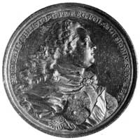 medal sygnowany F.A. Schega (medalier monachijski) wybity w 1763 roku napamiątkę śmierci króla, Aw..