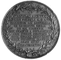medal sygnowany I P Holzhauesser wybity w 1766 r. na zlecenie KomisjiMonetarnej na pamiątkę reform..