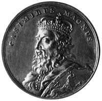 medal Holzhaeussera - Kazimierz Wielki, Aw: Popiersie króla i wokół napis, Rw:Napis, H-Cz.3421 R3,..