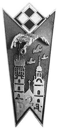 odznaka oficerska 2. Pułku Lotniczego Kraków, srebro puncowane, emaliowana,bez nakrętki R2