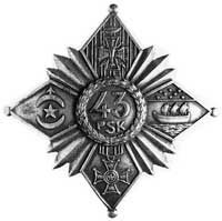 odznaka żołnierska 43. Pułku Piechoty Legionu Bajończyków, nakrętka W.Gontar-czyk R