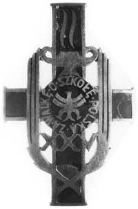 odznaka ZA WALKĘ O SZKOŁĘ POLSKĄ wraz z miniaturką, srebro puncowane,emaliowana, nakrętka W.Gontar..
