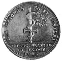 medal niesygnowany wybity w 1786 r. we Wrocławiu z okazji hołdu StanówŚląskich królowi Fryderykowi..