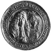 medal odlewany i cyzelowany na pamiątkę zaślubin księcia Karola Lotaryńskiegoi Eleonory Marii, sio..