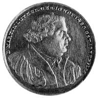 medal sygnowany LESR, wybity w 1817 r. w trzechsetną rocznicę Reformacji, Aw:Popiersie Lutra i wok..