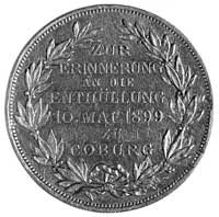 medal sygnowany Lauer, wybity w 1899 r. z okazji wzniesienia pomnika Ernesta IIksięcia Sachsen-Cob..