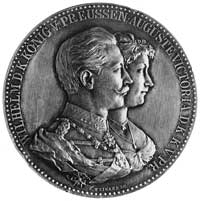 medal sygnowany E. WEIGAND SC, poświęcony jubileuszowi pary cesarskiejWilhelmowi II i Auguście Wik..