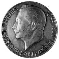medal sygnowany L. CHR LAUER NUERNBERG, wybity w 1914 r. z okazjiwygłoszenia mowy tronowej 4 sierp..