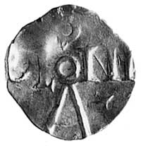 denar, Rw: Krzyż i napis, Rw: Napis: COLONII, Dbg.342