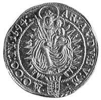 dukat 1694, Krzemnica, Aw: Stojący cesarz w zbro