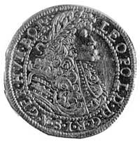dukat 1695, Klausenburg, Aw: Popiersie cesarza w peruce i wieńcu laurowym nagłowie i napis, Rw: Or..