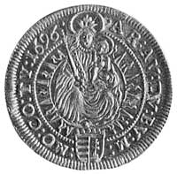 dukat 1696, Preszburg, Aw: Stojący cesarz w zbroi i napis, Rw: Madonnaz dzieciątkiem, w otoku napi..