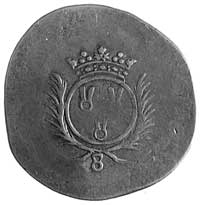 moneta oblężnicza miasta Tournai 1709, Aw: Napis poziomy, Rw: Tarcza herbowa
