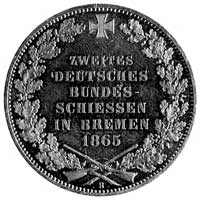 talar złotem 1865, Hannover, Aw: Herb Bremy i na