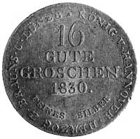 16 Gute Groschen 1830, Wilhelm IV (1830-1837), Aw: Skaczący koń i napis, Rw:Napisy, AKS 66