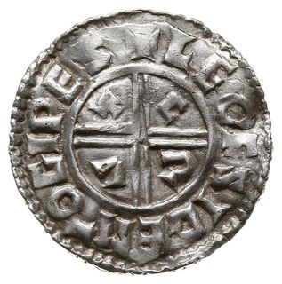 denar typu crux 991-997, mennica Ipswich, mincerz Leofsige, LEOFSIGE MO GIPES, S. 1148, N. 770, srebro 1.66 g, gięty