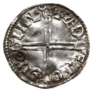 denar typu long cross z lat 997-1003, mennica Lincoln, mincerz Aethelnoth, ÆDELNOD MO LINC, N. 774, S. 1151, srebro 1.38 g, gięty