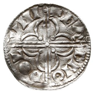 denar typu quatrefoil z lat 1018-1024, mennica Londyn, mincerz Eadnoth, EADNOD O LVNI, N. 781, S. 1157, srebro 1.05 g, gięty