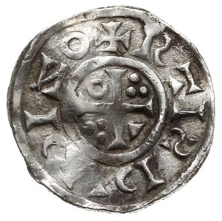 denar 1009-1024, mincerz Id (IZO), Aw: Popiersie w prawo, Rw: Krzyż z kulkami, klinem i kółkiem w kątach, Hahn 29c2, srebro 1.74 g, gięty