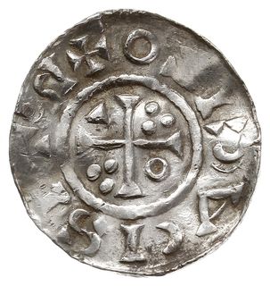 denar 1009-1024, mincerz Id (IZO), Aw: Popiersie w prawo, Rw: Krzyż z kulkami, klinem i kółkiem w kątach, Hahn 29c4.5, srebro 1.52 g, gięty