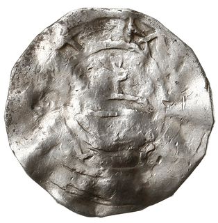 denar, przed rokiem 1025, Aw: Szczyt świątyni, w otoku zniekszałcony napis MISICO (wstecznie MTLNCO),  Rw: Krzyż, w polu cztery kropki, w otoku między obwódkami EE++, Str. 5b, Such. X/XI w. typ IX, Gum-H. 1,  Gum-P. 1, Kop. 1 (R5), srebro 1.53 g, moneta przypisywana niegdyś Mieszkowi I jest obecnie uznana za monetę  Mieszka II z okresu, gdy był następcą tronu (patrz Suchodolski WN 1998 oraz WN z. 40-41, 1967),  częściowo zachowane napisy otokowe, gięty, rzadki