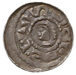 denar książęcy z lat 1070-1076, Aw: Głowa w lewo w obwódce, BOLEZLAVS, Rw: Książę na koniu w lewo, za nim litera S, Str. 33, Such.IX/1, srebro 0.89 g, pięknie zachowany jak na ten typ monety, patyna, rzadki