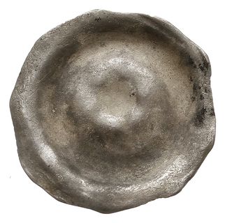 brakteat XIII / XIV w., Gwiazda sześcioramienna nad półksiężycem, Lubomia 64, Przyłęk 50, srebro 14 mm, 0.19 g, ładnie zachowany