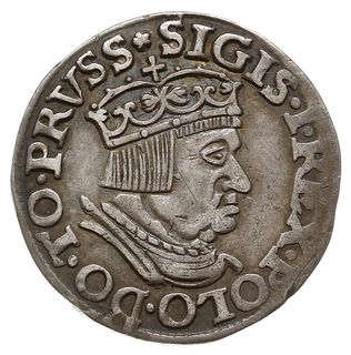 trojak 1536, Gdańsk, odmiana z węższą głową króla, końcówka napisu na awersie PRVSS, Iger G.36.2.d (R1),  CNG 70.I.b