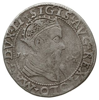 trojak 1562, Wilno, moneta z popiersiem króla, końcówki LI/LIT, Iger V.62.1.a (R3), Ivanauskas 9SA1-1,  przyzwoicie zachowany i rzadki