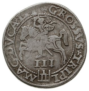 trojak 1562, Wilno, moneta z popiersiem króla, końcówki LI/LIT, Iger V.62.1.a (R3), Ivanauskas 9SA1-1,  przyzwoicie zachowany i rzadki