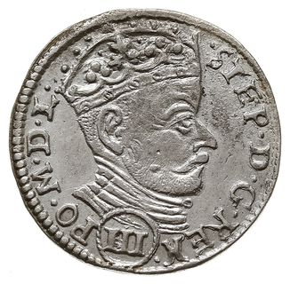 trojak 1580, Wilno, nominał III w owalnej obwódce pod popiersiem, Iger V.80.5.c (R1), Ivanauskas 4SB12-8,  ładnie zachowany