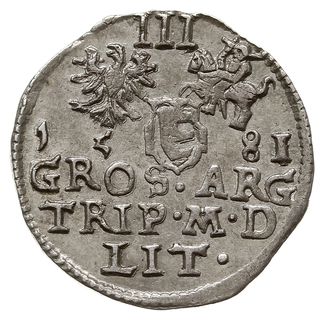 trojak 1581, Wilno, odmiana z herbem Leliwa pod 