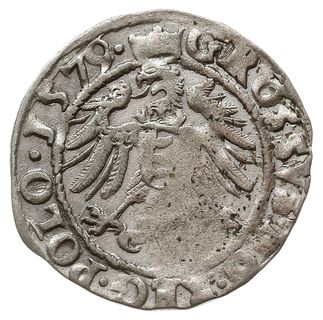 grosz 1579, Olkusz, Aw: Popiersie króla w prawo 