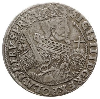 ort 1623, Bydgoszcz, ciekawa odmiana głowy króla, końcówka napisu PRV:M, na rewersie dwie gwiazdki w  koronie, Shatalin K23-70 (R4), przyzwoicie zachowany i rzadki