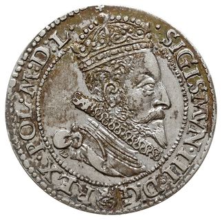 szóstak 1599, Malbork, odmiana z większą głową króla, patyna, piękny