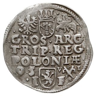 trojak 1595, Poznań, odmiana z dużą głową króla,