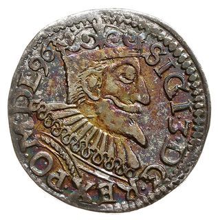 trojak 1596, Poznań, z datą na awersie i rewersie Iger P.96.6.a (R5), bardzo rzadki typ monety