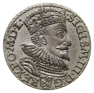 trojak 1594, Malbork, Iger M.94.3.a (R3), data przedzielona pierścieniem (znakiem mincerza Kacpra Goebla),  bardzo rzadki typ monety