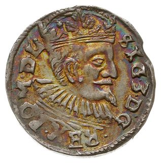 trojak 1597, Lublin, Iger L.97.17.a (R6), bardzo ładny i bardzo rzadki typ monety z datą przy herbie Wazów