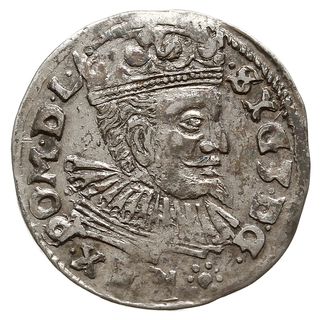 trojak 1597, Lublin, Iger L.97.19.-/a (R3), rzadki typ monety i nienotowana odmiana awersu - rozeta pod  popiersiem